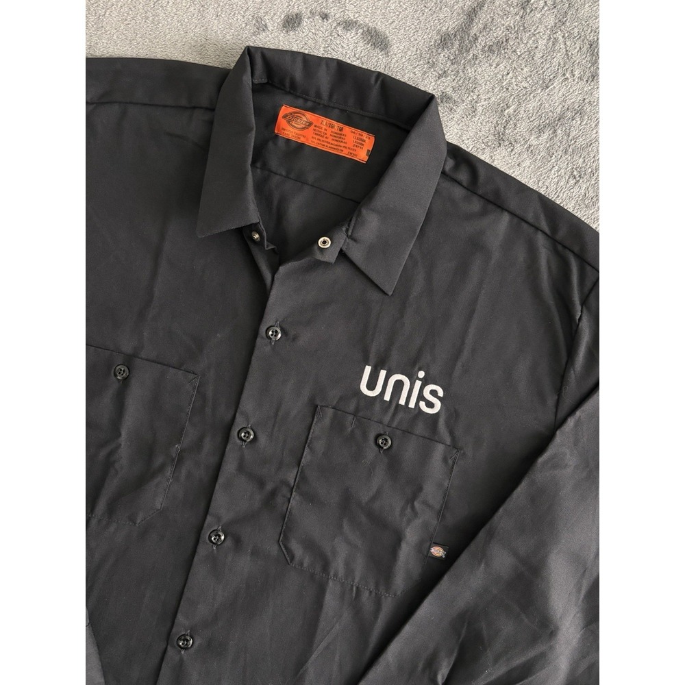 Dickies Workwear Shirt XL Black Long‎ Sleeve Button Up Industrial Streetwear
